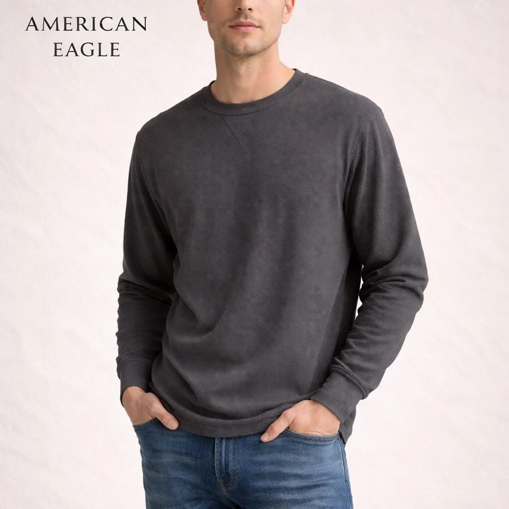 American Eagle Super Soft Thermal Long Sleeve Gray XXL